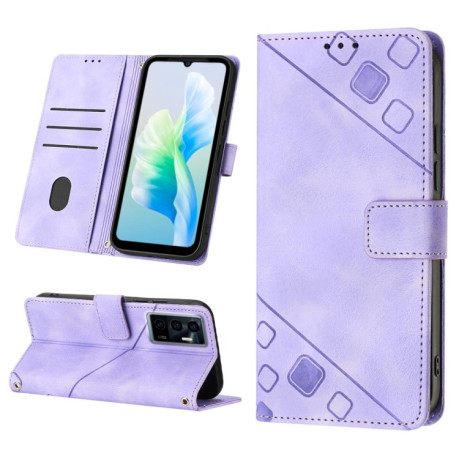 Чохол-книжка Skin-feel Embossed для Vivo S10e 5G / V23e 4G&amp;5G / Y75 4G - фіолетовий