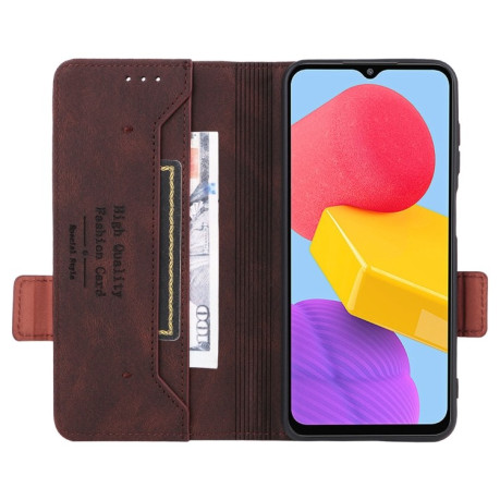 Чехол-книжка Magnetic Clasp Flip для Samsung Galaxy M13 4G - коричневый