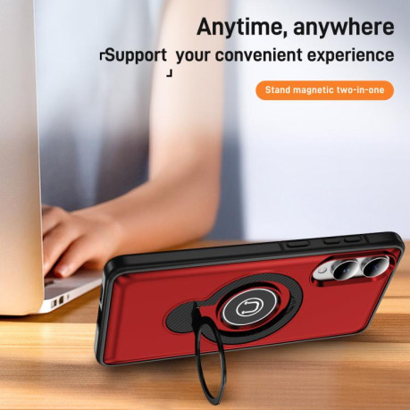 Протиударний чохол Ring Holder Magnetic для Samsung Galaxy S25 Edge 5G - червоний