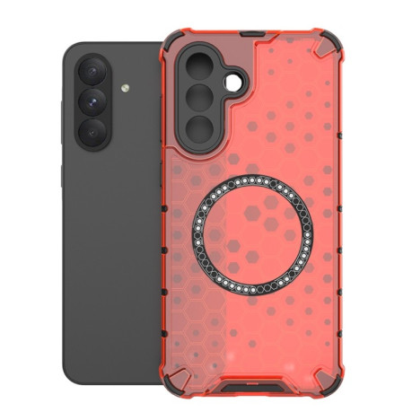 Противоударный чехол Honeycomb Magnetic Ring Shockproof на Samsung Galaxy A56 5G - красный