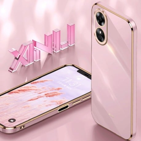 Противоударный чехол XINLI Straight Edge для OPPO A17 - красный