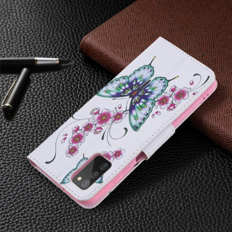 Чохол-гаманець Colored Drawing Pattern Samsung Galaxy A03s - Peach Blossom Butterfly