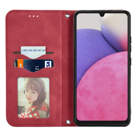 Чехол-книжка Retro Skin Feel Business Magnetic на Samsung Galaxy A33 5G - красный