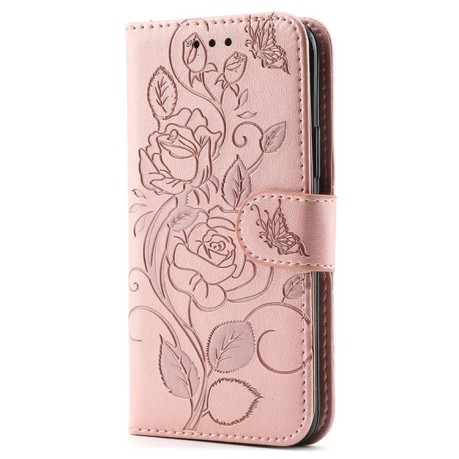 Чехол-книжка Rose Butterfly Embossed Leather для Realme 14 Pro+ - золото