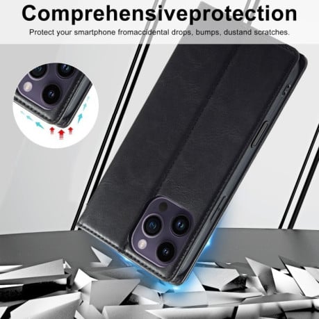 Чохол-книжка LCIMEEKE RFID для iPhone 16 Pro - чорний