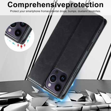 Чехол-книжка LCIMEEKE RFID для iPhone 16 Pro Max - черный