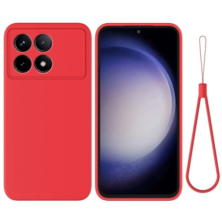 Силиконовый чехол Solid Color Liquid Silicone на Xiaomi Poco F6 Pro - красный