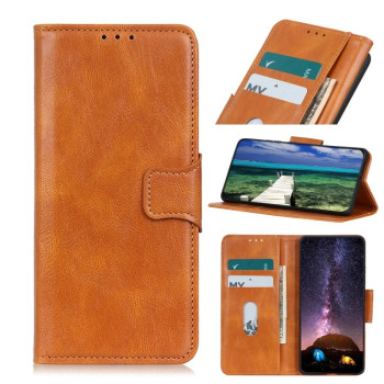 Чехол-книжка Mirren Crazy Horse Texture на Samsung Galaxy A22 4G - коричневый