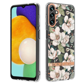 Противоударный чехол Flowers and Plants гибрид твердого и мягкого материала для Samsung Galaxy A04s/A13 5G - Green Gardenia
