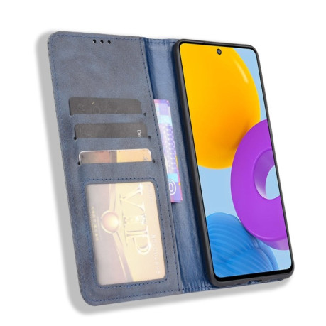 Чехол-книжка Magnetic Buckle Retro на Samsung Galaxy M52 5G - синий