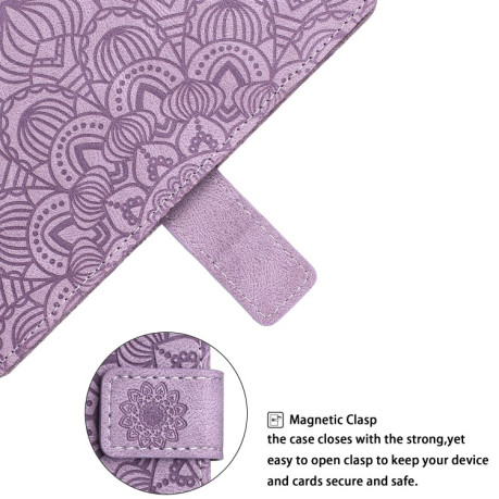 Чехол-книжка Mandala Embossed Flip для iPhone 14 Plus - фиолетовый