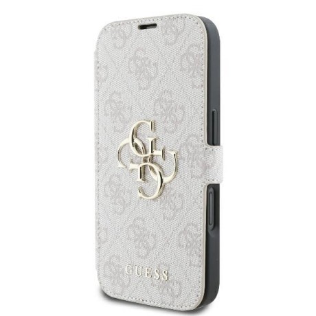 Оригінальний чохол-книжка Guess 4G Metal Logo для iPhone 16 - Pink