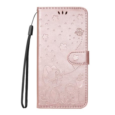 Чехол-книжка Cat Embossing Pattern на Xiaomi 15T Pro 5G EU 173mm - золото