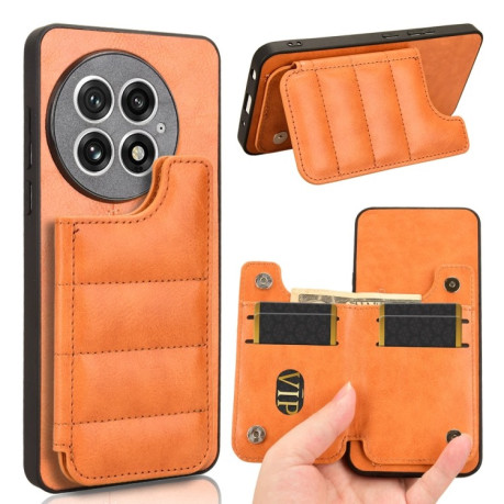 Ударозахисний чохол Cow Pattern Sewing Card Bag для OnePlus 13 - помаранчевий