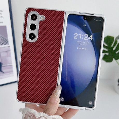 Чехол Kevlar Carbon Fiber Ultra-thin на Samsung Galaxy Fold 7 - красный