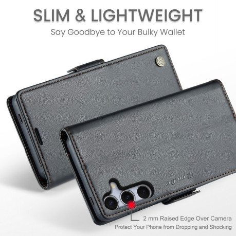 Чохол-книжка CaseMe 023 Butterfly Buckle Litchi RFID Anti-theft Leather  для Samsung Galaxy S25+ 5G - чорний