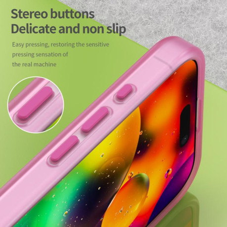 Протиударний чохол MagSafe Frosted Translucent TPU+PC для iPhone 17 - рожевий