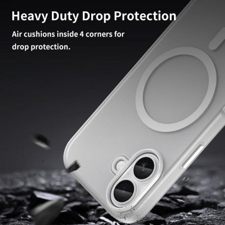 Противоударный чехол MagSafe Frosted Translucent TPU + PC для iPhone 17 - белый