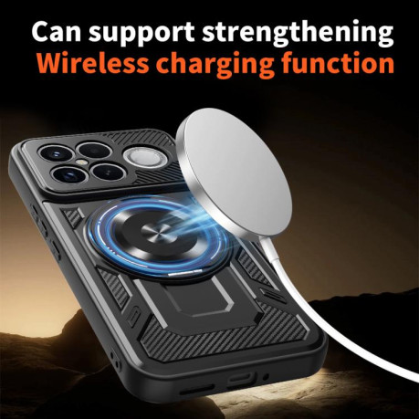 Противоударный чехол Armor Rotating Holder MagSafe на Xiaomi Redmi K90 Pro Max / Poco F8 Ultra — красный