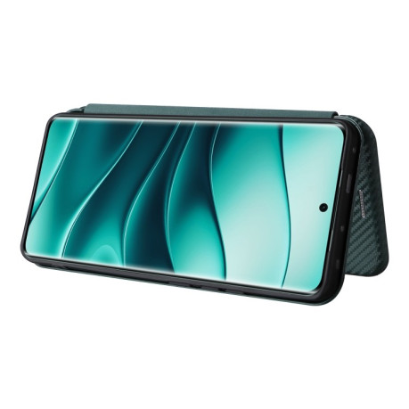 Чохол-книжка Carbon Fiber Texture на Xiaomi Redmi Note 14 Pro 4G Global - зелений