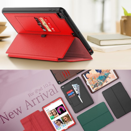 Чехол-книжка Litchi Texture для iPad 10.2 2021 / 2020 / 2019 - красный