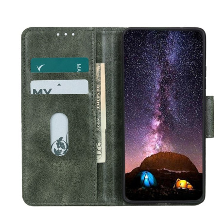 Чехол-книжка Mirren Crazy Horse Texture на Samsung Galaxy M32/A22 4G - зеленый