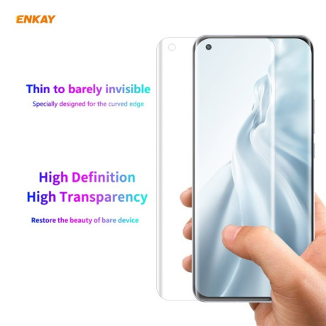 Противоударный чехол ENKAY Clear + 3D Full Screen PET на Xiaomi Mi 11 - прозрачные