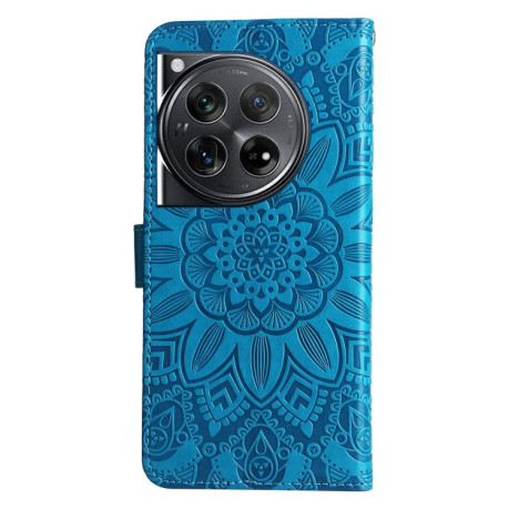Чехол-книжка Embossed Sunflower для OnePlus 12 - синий