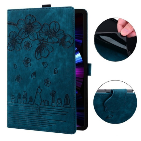Чохол-книжка Cartoon Sakura Cat для Xiaomi Redmi Pad SE 8.7 - синій