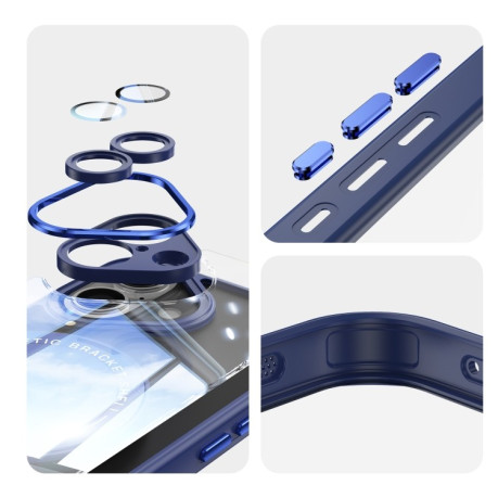 Противоударный чехол MagSafe Acrylic Hybrid для iPhone 16 Plus - синий