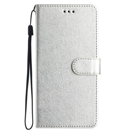 Чехол-книжка Silk Texture Horizontal Flip Leather для OnePlus 13 - серебристый