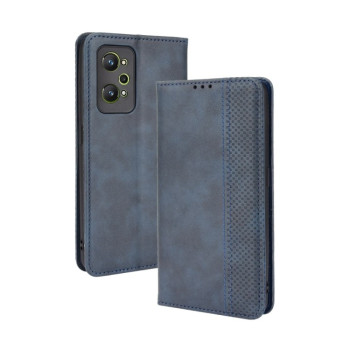 Чохол-книжка Magnetic Buckle Retro Crazy Horse Texture на Realme GT NEO 3T/GT 2/ GT Neo 2 - синій