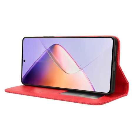 Чехол-книжка Magnetic Buckle Retro Crazy Horse Texture на Infinix Note 40 4G - красный