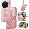 Чохол-книжка Butterfly Love Flower Embossed на Realme 11 Pro 5G/11 Pro+ 5G - рожеве золото