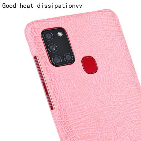 Удароміцний чохол Crocodile Texture Samsung Galaxy A21s - рожевий