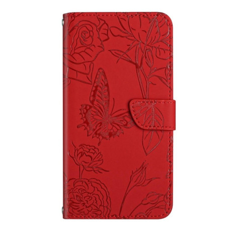 Чохол-книжка Embossed Butterfly для Xiaomi 14T Pro 5G Global - червоний