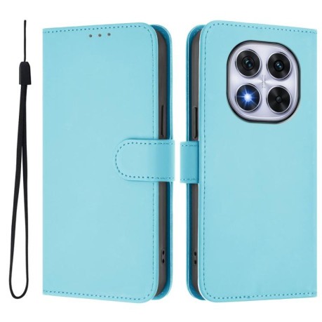 Чохол-книжка з м'яким покриттям (Skin Feel) зі шнурком на Xiaomi Redmi Note 14 Pro 5G/Poco X7 - блакитний
