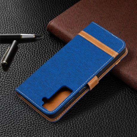 Чехол-книжка Color Matching Denim Texture на Samsung Galaxy S21 Plus - синий