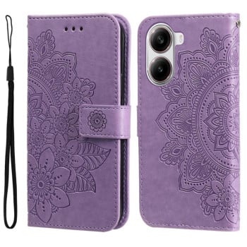 Чохол-книжка 7-petal Flowers Embossing для Redmi Turbo 4 / Xiaomi Poco X7 Pro - фіолетовий