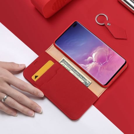 Чехол- книжка DUX DUCIS Wish Series на Samsung Galaxy S10+ / S10 Plus-красный