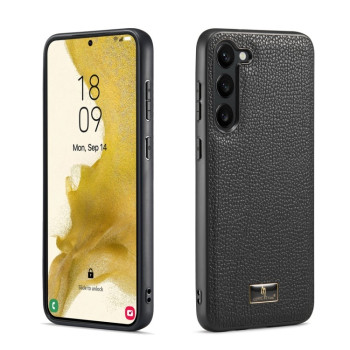 Протиударний чохол Fierre Shann Leather для Samsung Galaxy S23 5G - Lychee Black