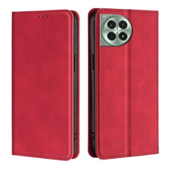 Чохол-книжка у стилі Retro м'яке покриття Skin Feel діловий дизайн на OnePlus Ace 3 Pro 5G - червоний