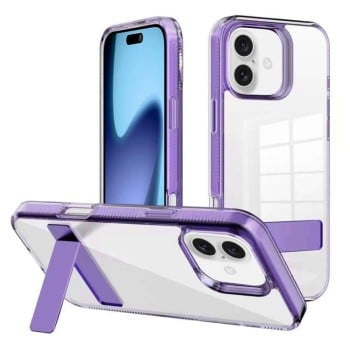 Протиударний чохол Kalebol Holder Clear Acrylic Hybrid TPU для iPhone 17 - фіолетовий