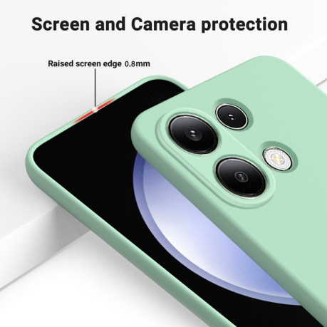 Силиконовый чехол Solid Color Liquid Silicone на Xiaomi Redmi Note 13 4G - зеленый