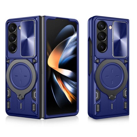Протиударний чохол CD Texture Sliding Camshield Magnetic Holder для Samsung Galaxy Fold 7 5G - синій
