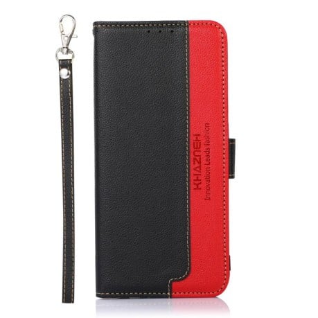 Чехол-книжка KHAZNEH Litchi Texture для Xiaomi Redmi Note 14 4G 164.84mm - черный