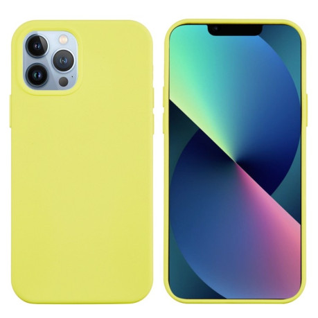 Чехол Solid Color Liquid Silicone на  iPhone 14 Pro - желтый