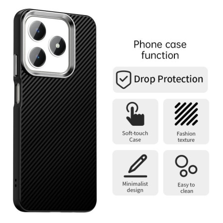 Ударозащитный чехол HMC Carbon Fiber Series IMD на Realme C61/C63/Note 60/Note 60x - черный