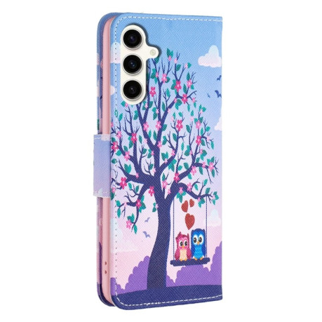 Чехол-книжка Colored Drawing Pattern для Samsung Galaxy S23 FE 5G - Owl