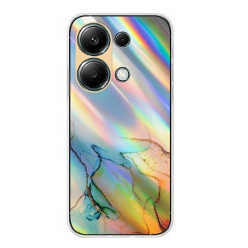 Противоударный чехол Laser Marble Pattern для  Xiaomi Redmi Note 13 Pro 4G / Poco M6 Pro 4G  - желтый